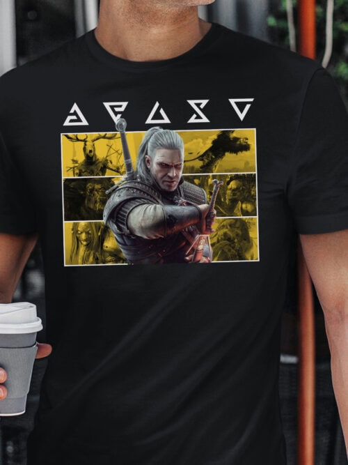 1726 (10) Koszulka Wiedźmin Geralt Personalizowana Gry