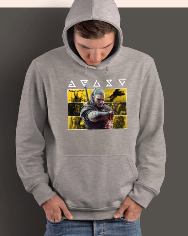 1726 (14) Bluza z kapturem Wiedźmin Geralt <br>Personalizowana Gry