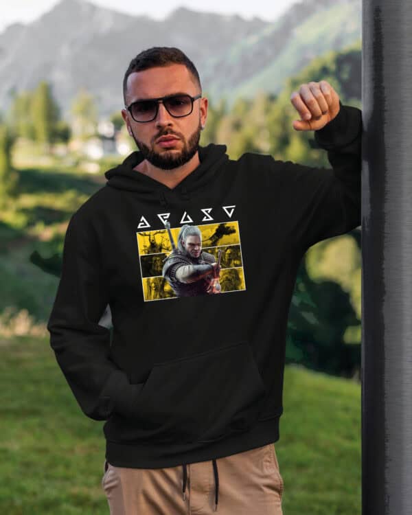 1726 (16) Bluza z kapturem Wiedźmin Geralt <br>Personalizowana Gry