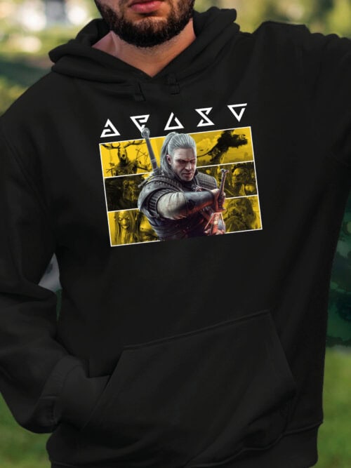 1726 (17) Bluza z kapturem Wiedźmin Geralt Personalizowana Gry