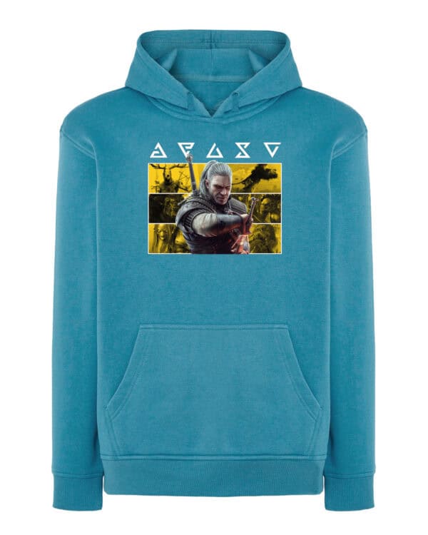 1726 (23) Bluza z kapturem Wiedźmin Geralt <br>Personalizowana Gry