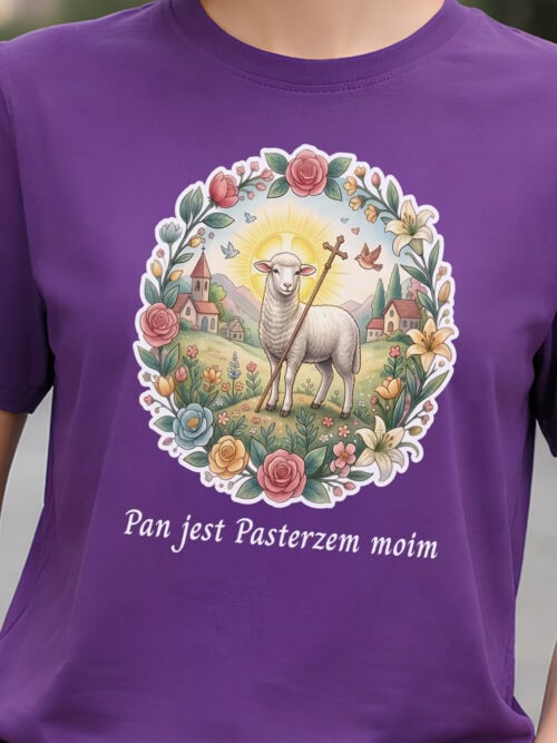 1728 (4) Koszulka Katolicka Pan Jest Moim Pasterzem