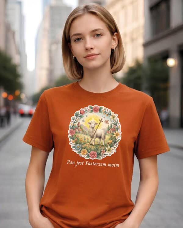 1728 (9) Koszulka Katolicka Pan Jest Moim Pasterzem