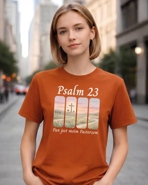 1729 (9) Koszulka Katolicka Psalm 23 Baranek Boży
