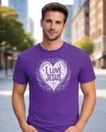 1731 (2) Koszulka Katolicka Kocham Jezusa Serce