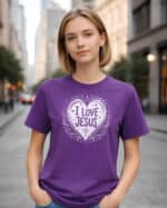 1731 (3) Koszulka Katolicka Kocham Jezusa Serce