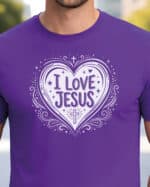 1731 (5) Koszulka Katolicka Kocham Jezusa Serce