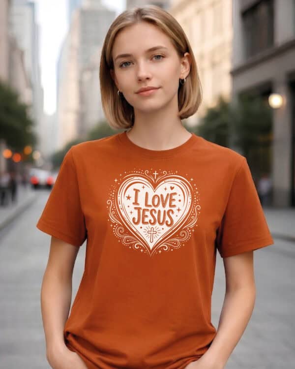 1731 (9) Koszulka Katolicka Kocham Jezusa Serce