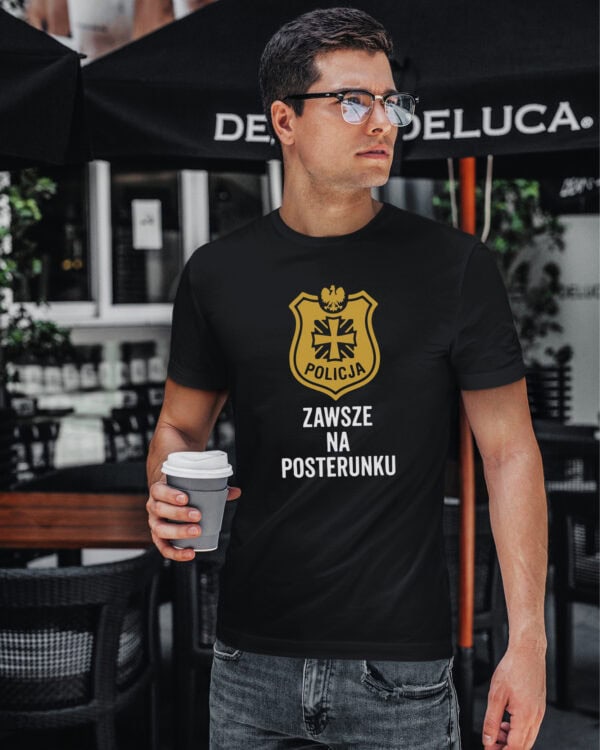 1733 (14) Koszulka dla Policjanta Prezent <br>Zawsze na Posterunku