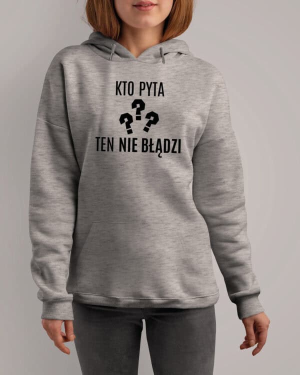 1735 (17) Bluza z kapturem Prezent dla Nauczyciela <br>Śmieszna Pytanie