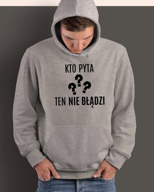 1735 (19) Bluza z kapturem Prezent dla Nauczyciela <br>Śmieszna Pytanie