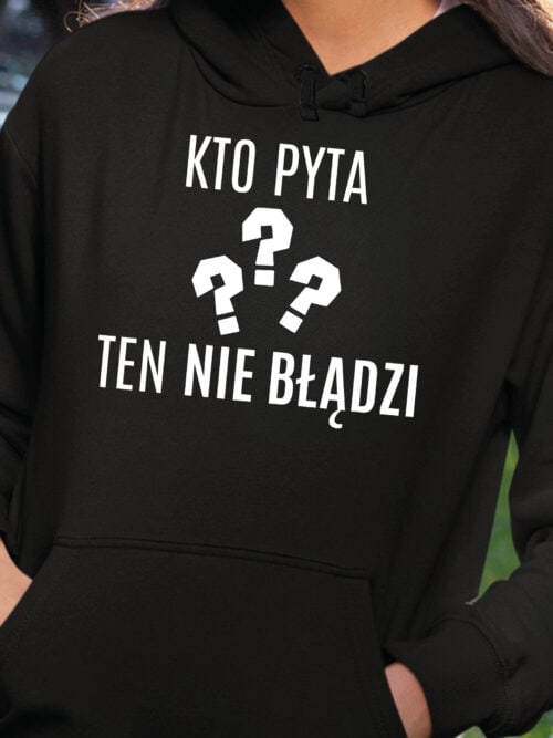 1735 (24) Bluza z kapturem Prezent dla Nauczyciela Śmieszna Pytanie