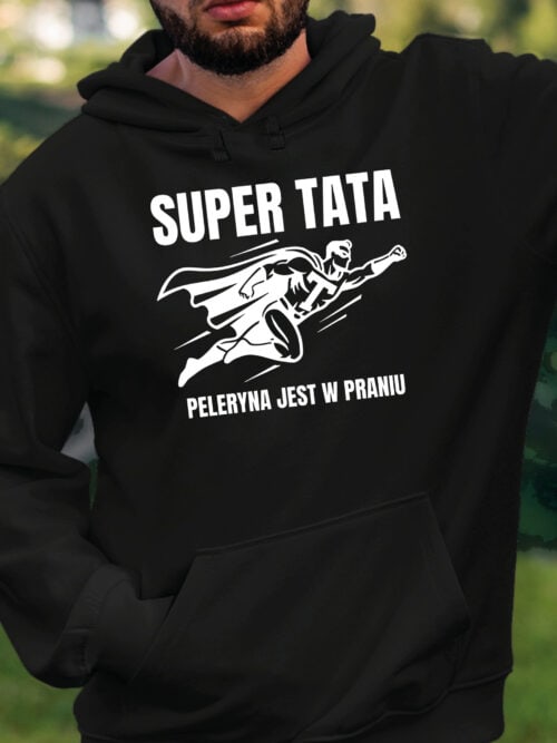 1737 (14) Bluza z kapturem Prezent dla Taty Super Tata Dzień Ojca