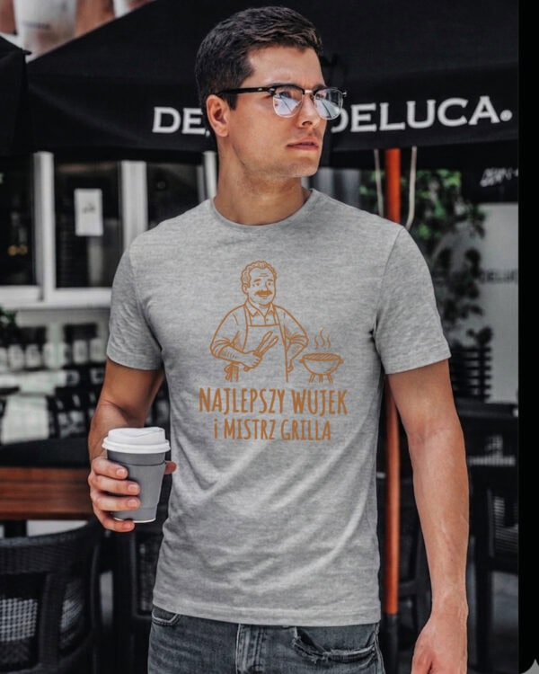 1740 (5) Koszulka Prezent dla Wujka Mistrz Grilla