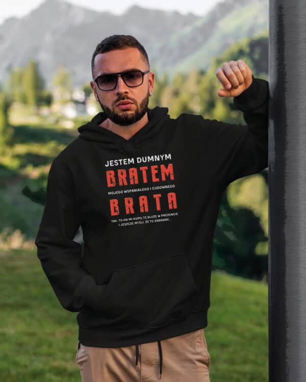 TL0951 SIM21 Bluza z kapturem Prezent dla Brata <br>od Brata Zabawny Śmieszny