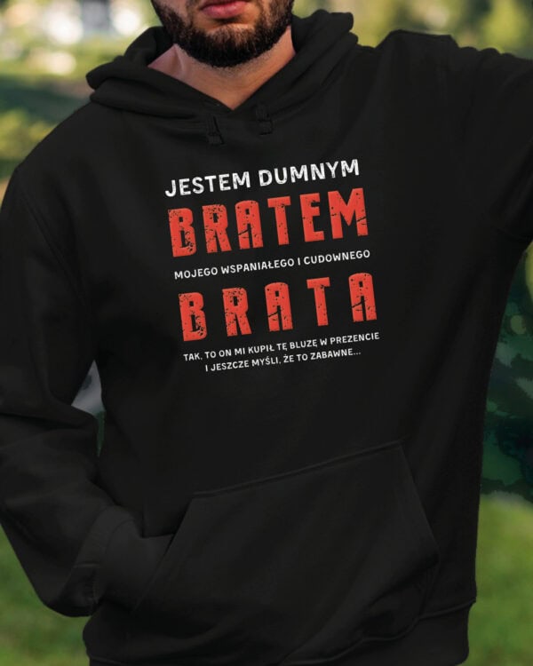 TL0951 SIM22 Bluza z kapturem Prezent dla Brata od Brata Zabawny Śmieszny