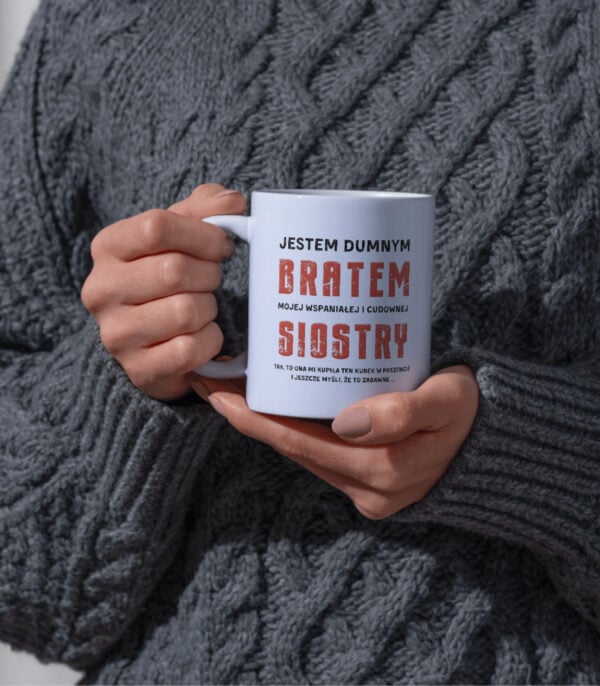TL0952 MUG1 Kubek Prezent dla Brata <br>od Siostry Zabawny Śmieszny