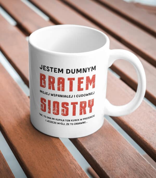 TL0952 MUG2 Kubek Prezent dla Brata <br>od Siostry Zabawny Śmieszny
