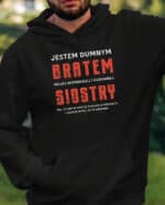 TL0952 SIM22 Bluza z kapturem Prezent dla Brata od Siostry Zabawny Śmieszny