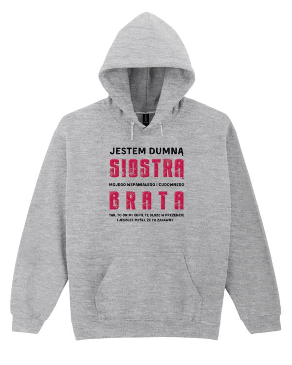TL0953 SIM16 Bluza z kapturem Prezent dla Siostry <br>od Brata Zabawny Śmieszny
