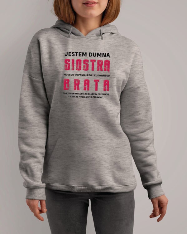 TL0953 SIM17 Bluza z kapturem Prezent dla Siostry <br>od Brata Zabawny Śmieszny