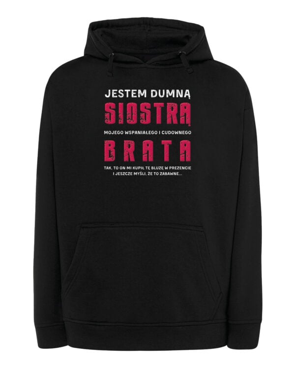TL0953 SIM25 Bluza z kapturem Prezent dla Siostry <br>od Brata Zabawny Śmieszny
