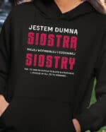 TL0954 SIM24 Bluza z kapturem Prezent dla Siostry od Siostry Zabawny Śmieszny