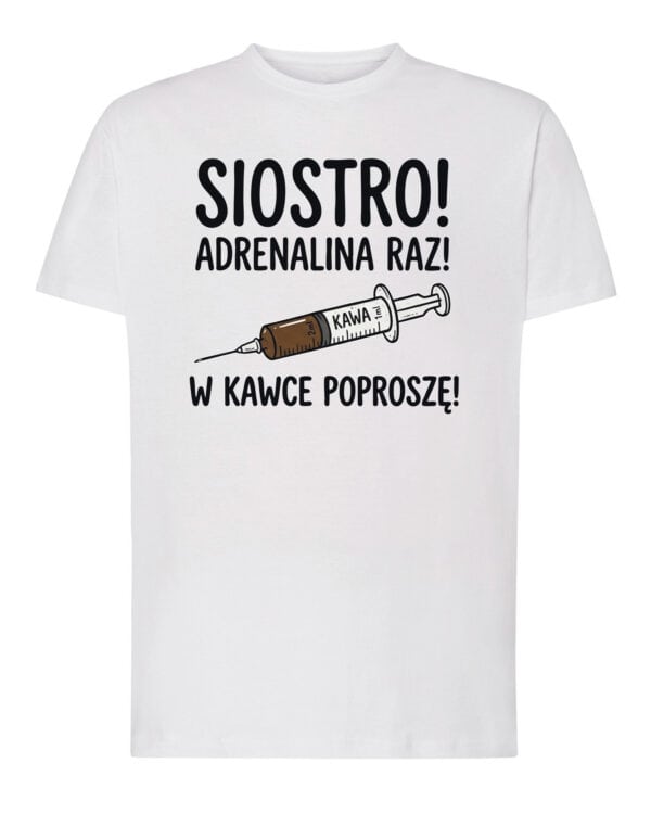 TL1750 SIM Śmieszna Koszulka dla Lekarza <br>Zastrzyk Kawy