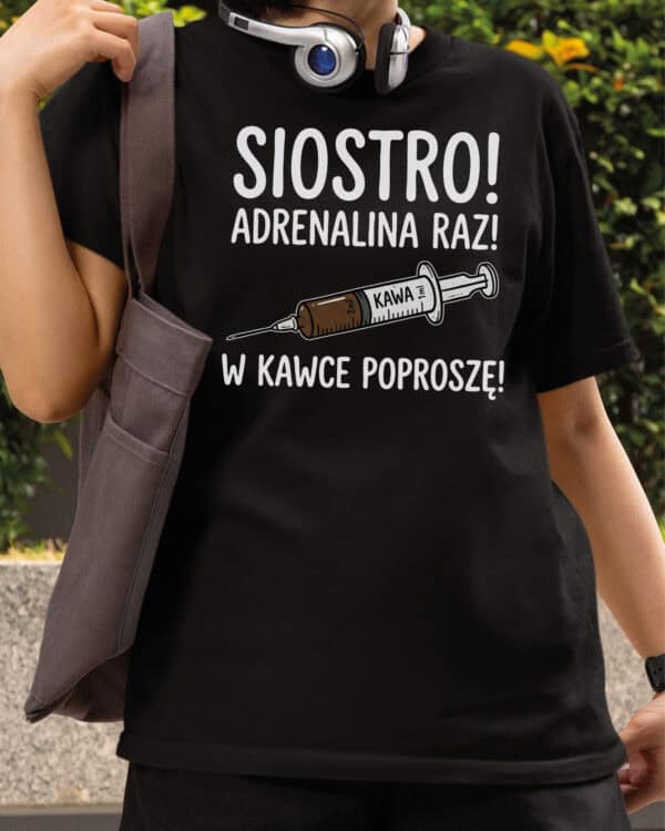 TL1750 SIM13 Śmieszna Koszulka dla Lekarza Zastrzyk Kawy