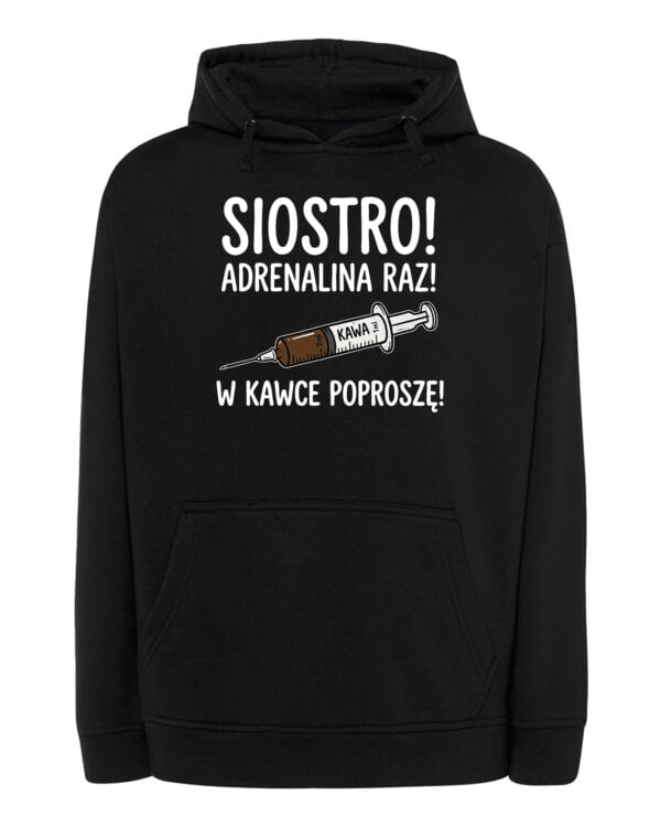 TL1750 SIM25 Śmieszna Bluza z kapturem dla Lekarza <br>Zastrzyk Kawy