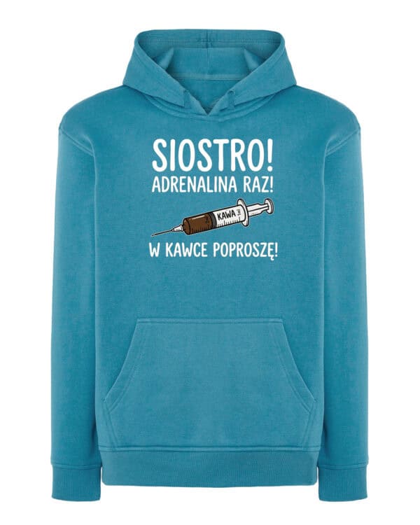 TL1750 SIM30 Śmieszna Bluza z kapturem dla Lekarza <br>Zastrzyk Kawy