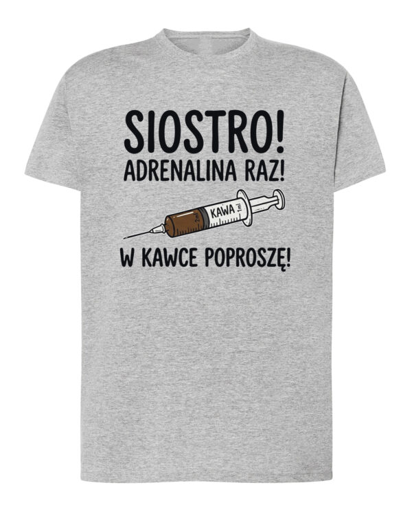 TL1750 SIM6 Śmieszna Koszulka dla Lekarza <br>Zastrzyk Kawy