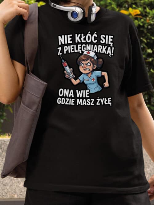TL1751 SIM13 Prezent dla Pielęgniarki Śmieszna Koszulka