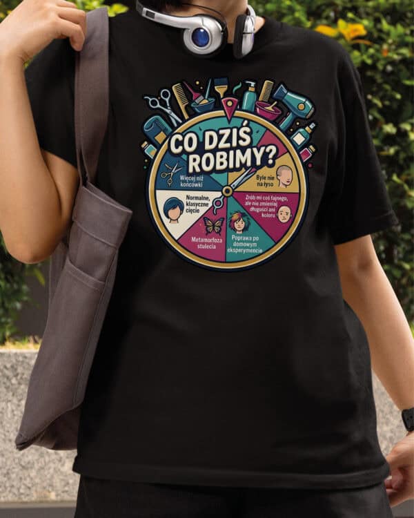 TL1755 SIM13 Śmieszna Koszulka dla Fryzjera Prezent Koło Fortuny