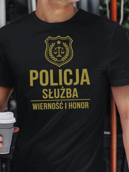 TL1760 SIM15 Koszulka Prezent dla Policjanta Honor Służba