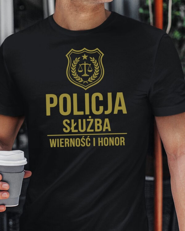 TL1760 SIM15 Koszulka Prezent dla Policjanta Honor Służba