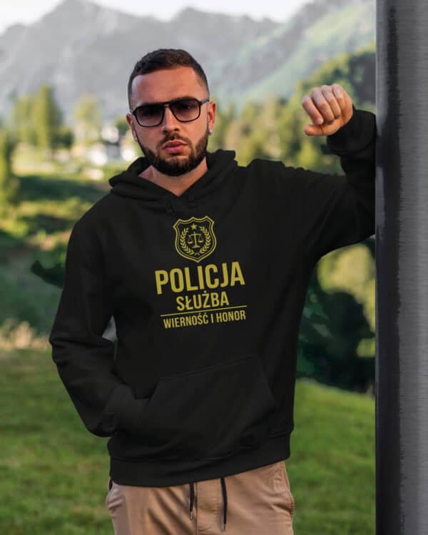 TL1760 SIM21 Bluza z kapturem Prezent dla Policjanta <br>Honor Służba