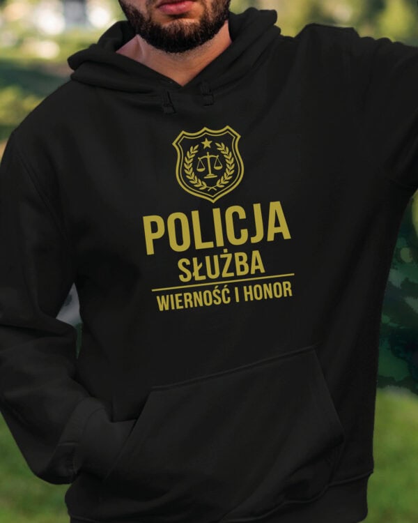 TL1760 SIM22 Bluza z kapturem Prezent dla Policjanta Honor Służba