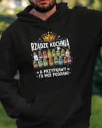 TL1764 SIM22 Śmieszna Bluza z kapturem dla Kucharza Władca Kuchni