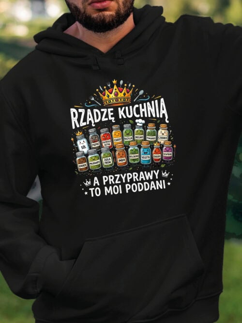 TL1764 SIM22 Śmieszna Bluza z kapturem dla Kucharza Władca Kuchni