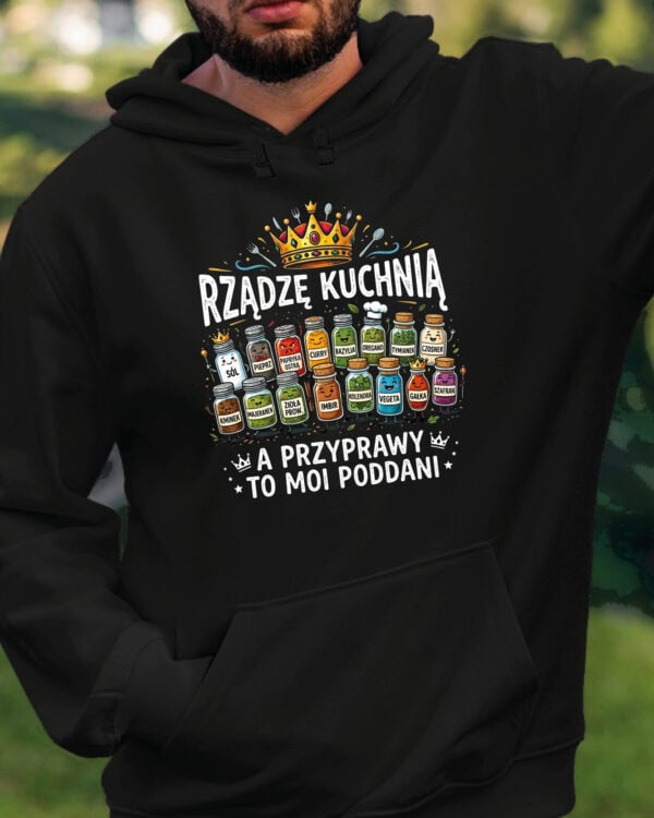 TL1764 SIM22 Śmieszna Bluza z kapturem dla Kucharza Władca Kuchni