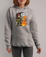 TL1768 SIM17 Śmieszna Bluza z kapturem dla Strażaka Płomień