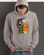 TL1768 SIM19 Śmieszna Bluza z kapturem dla Strażaka Płomień