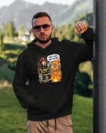 TL1768 SIM21 Śmieszna Bluza z kapturem dla Strażaka Płomień