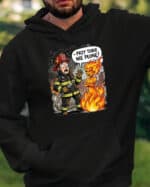 TL1768 SIM22 Śmieszna Bluza z kapturem dla Strażaka Płomień