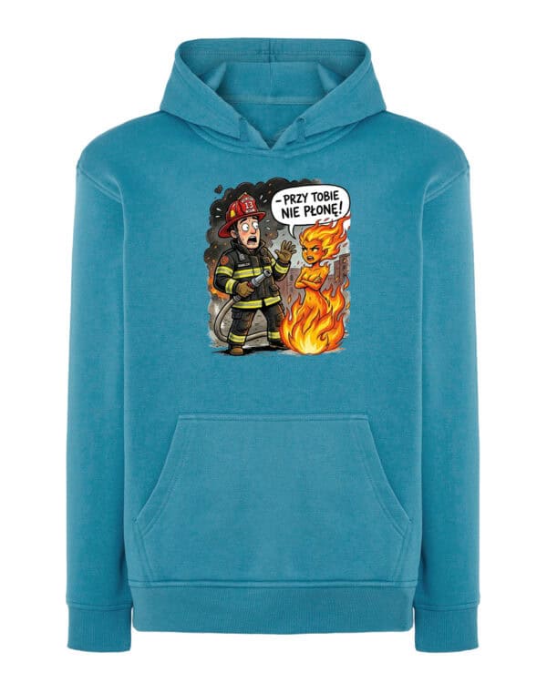 TL1768 SIM30 Śmieszna Bluza z kapturem dla Strażaka Płomień