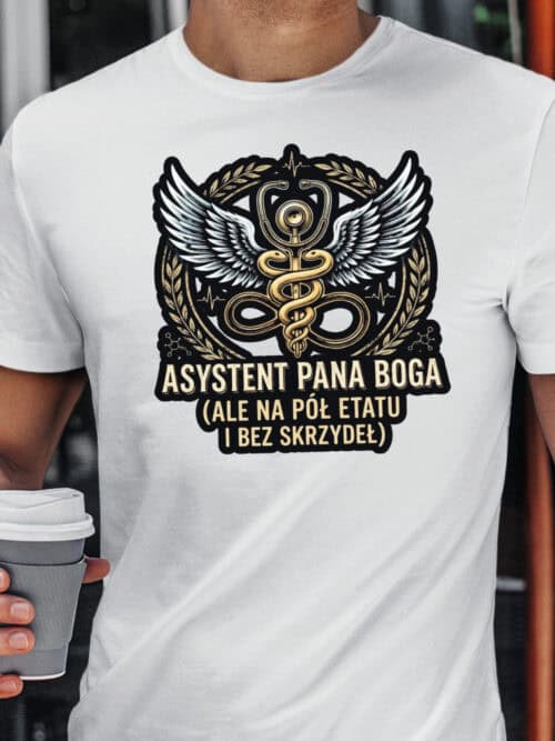 TL1769 SIM5 Koszulka Prezent dla Lekarza Prawie Anioł