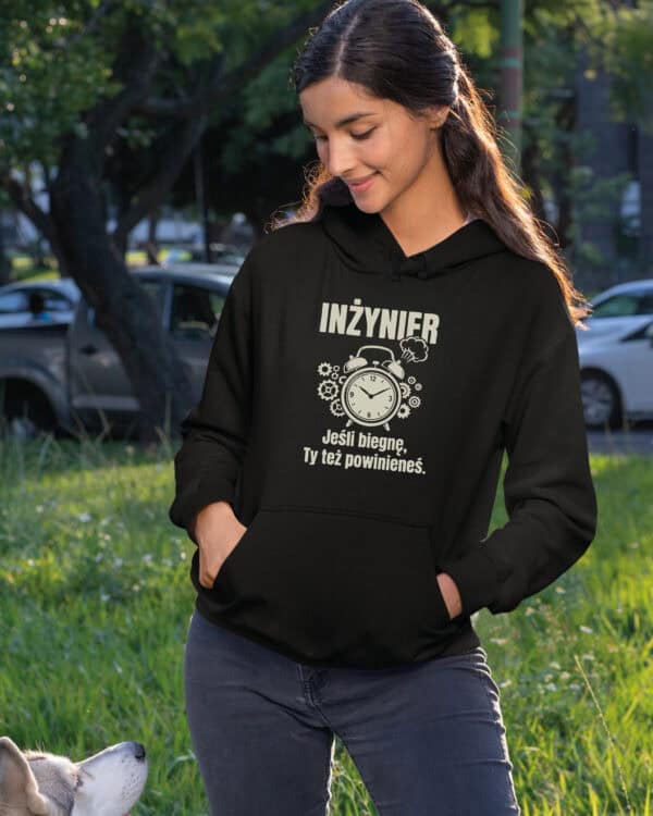TL1770 SIM23 Śmieszna Bluza z kapturem dla Inżyniera <br>Czas Uciekać