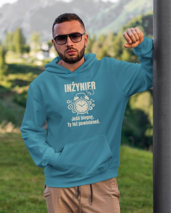 TL1770 SIM26 Śmieszna Bluza z kapturem dla Inżyniera <br>Czas Uciekać