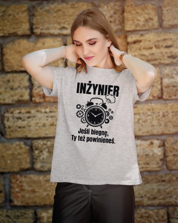 TL1770 SIM7 Śmieszna koszulka dla Inżyniera Czas Uciekać